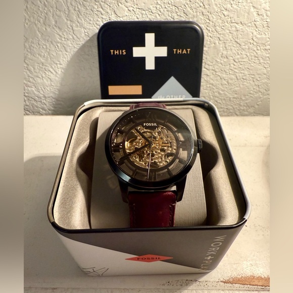 Fossil Townsman Automatic Dark Brown Leather Watch - Picture 1 of 10